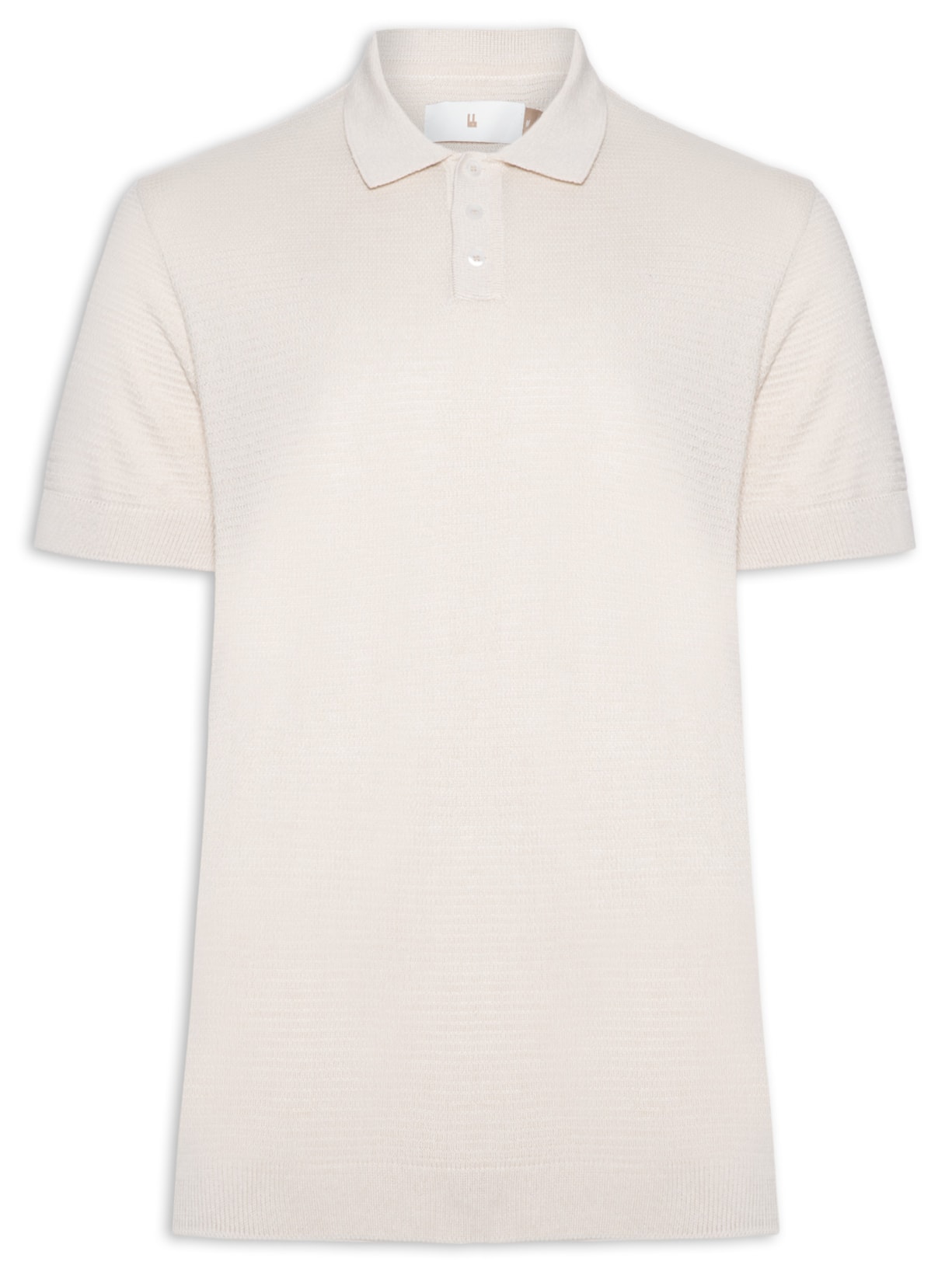 Polo Masculina Tricot Manga Curta Bretanha Off White Foxton