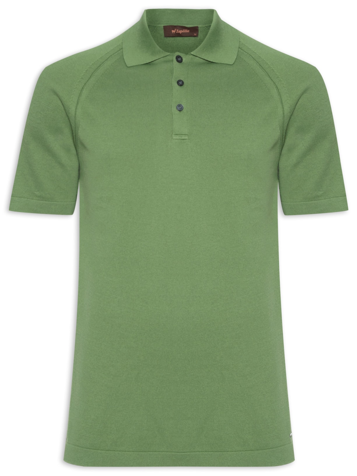 Polo Masculina Tricot Manga Curta Verde Zapalla