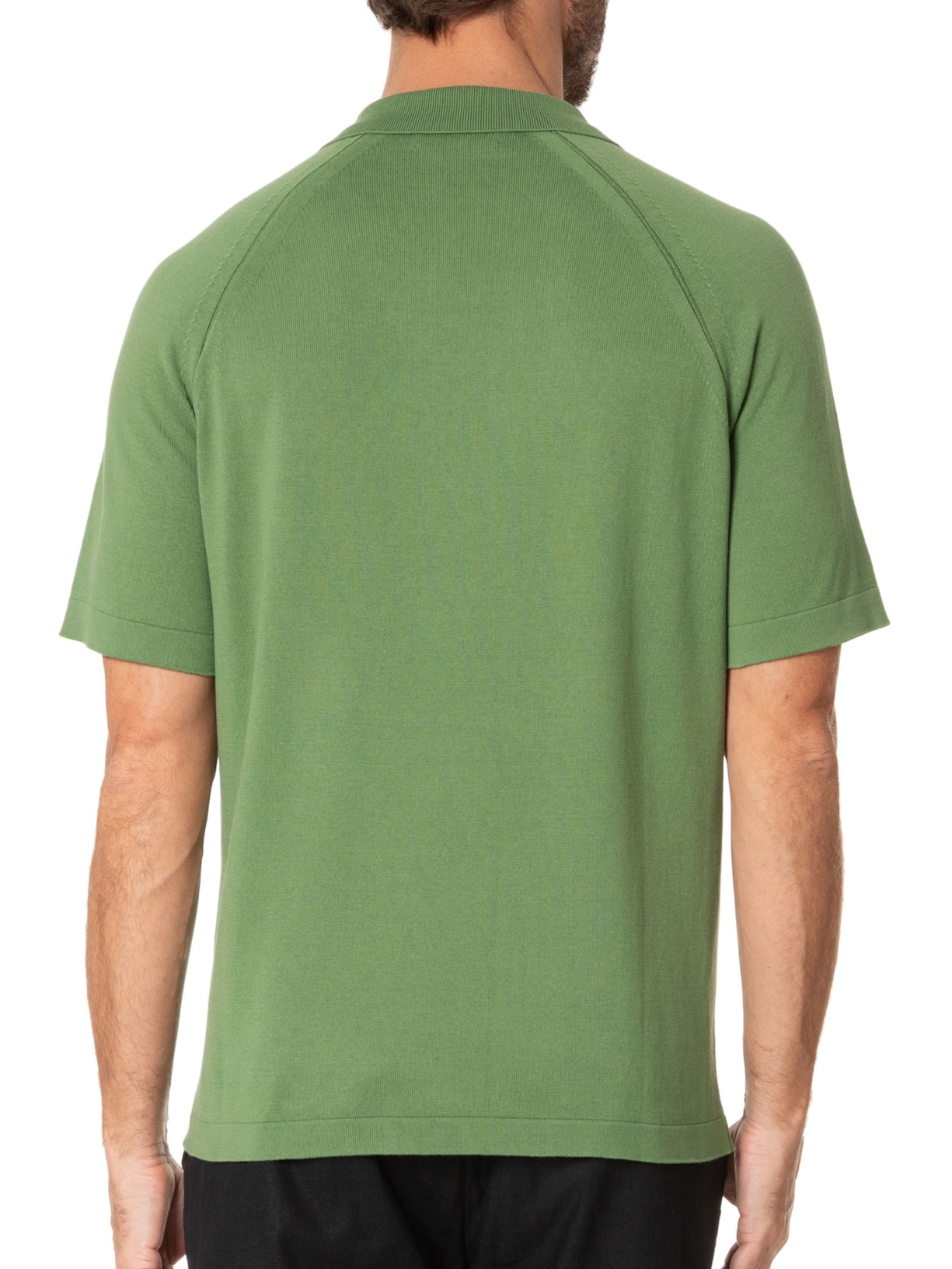 Polo Masculina Tricot Manga Curta Verde Zapalla