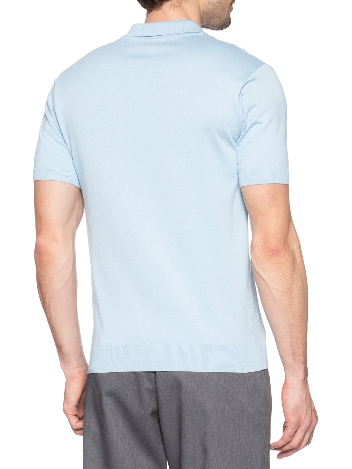 Polo Masculina Tricot Mc Sem Botão Azul Paramount Alfaiataria