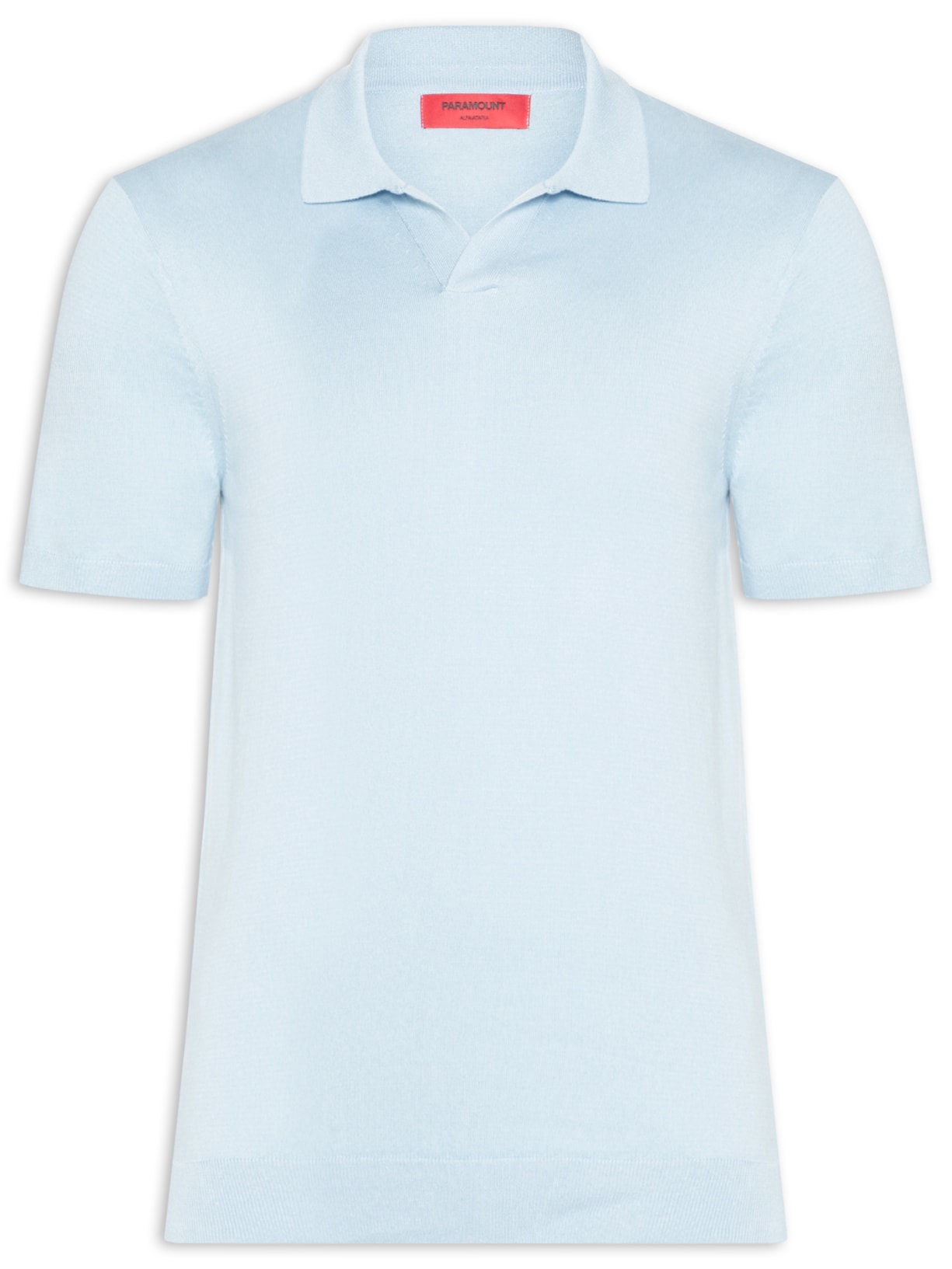 Polo Masculina Tricot Mc Sem Botão - Azul