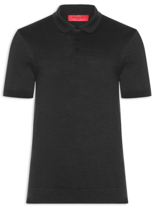 Polo Masculina Tricot Mc Sem Botão - Preto