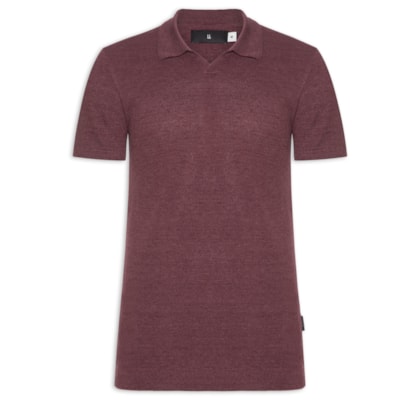 Pólo Masculina Tricot Mescla Roman - Vermelho
