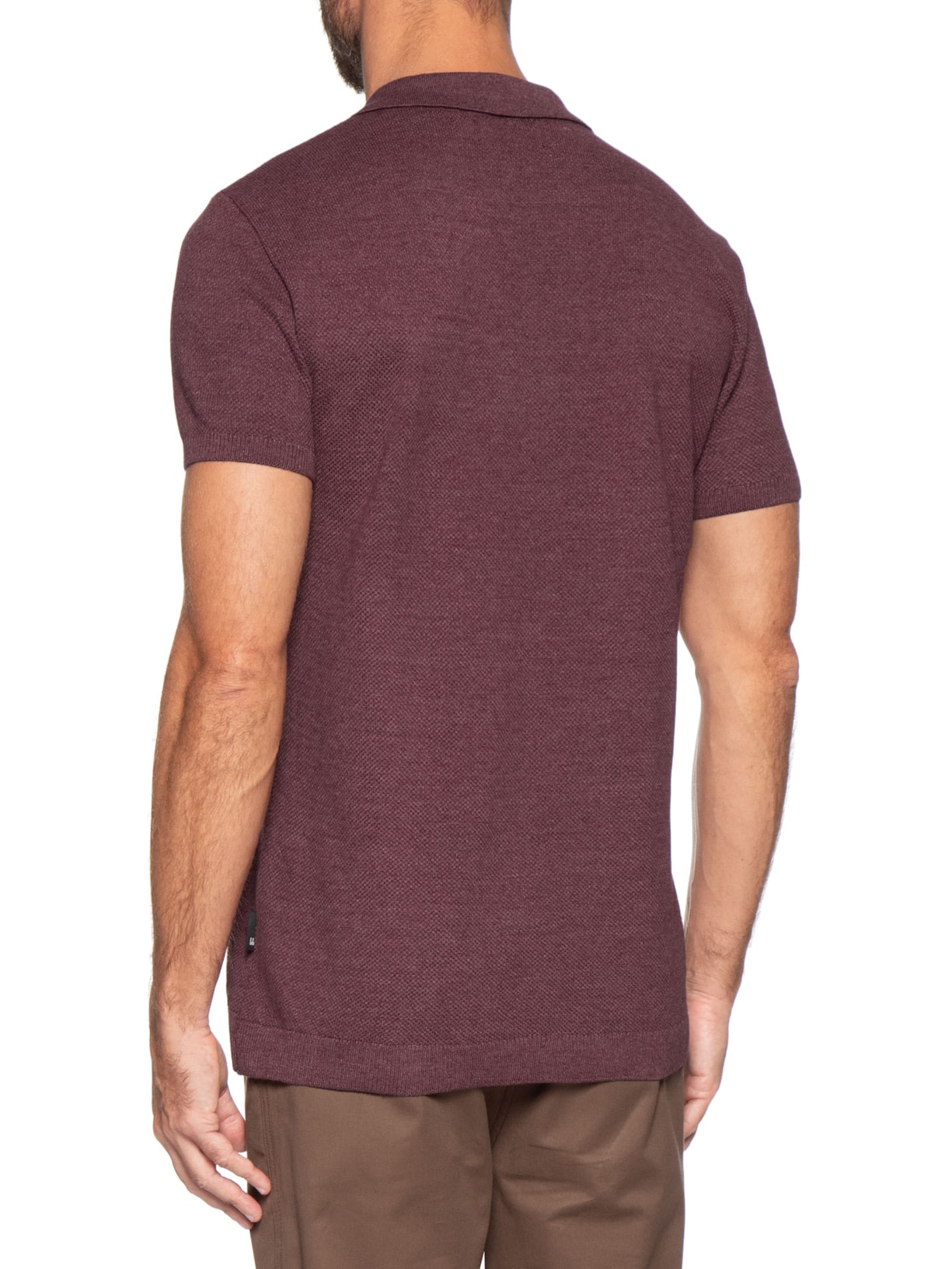 Pólo Masculina Tricot Mescla Roman Vermelho Foxton
