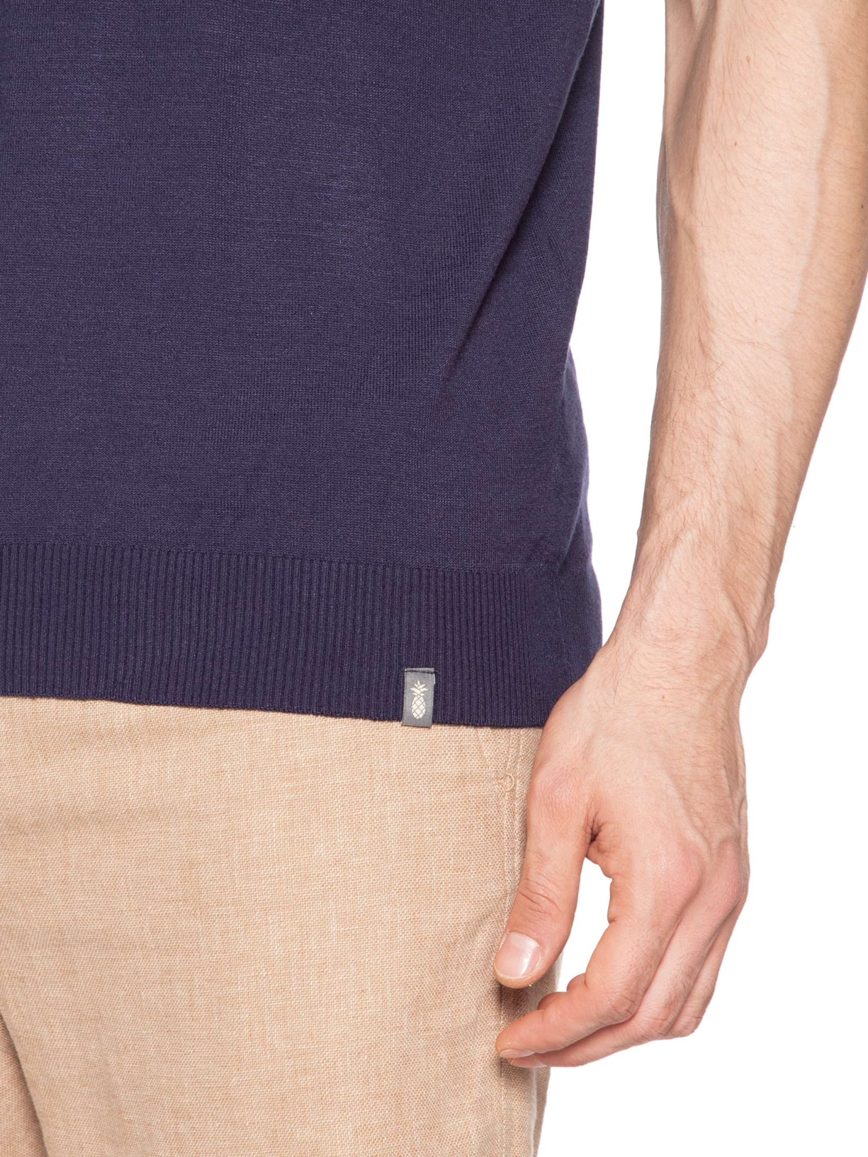 Polo Masculina Tricot Resort Azul Pineapple