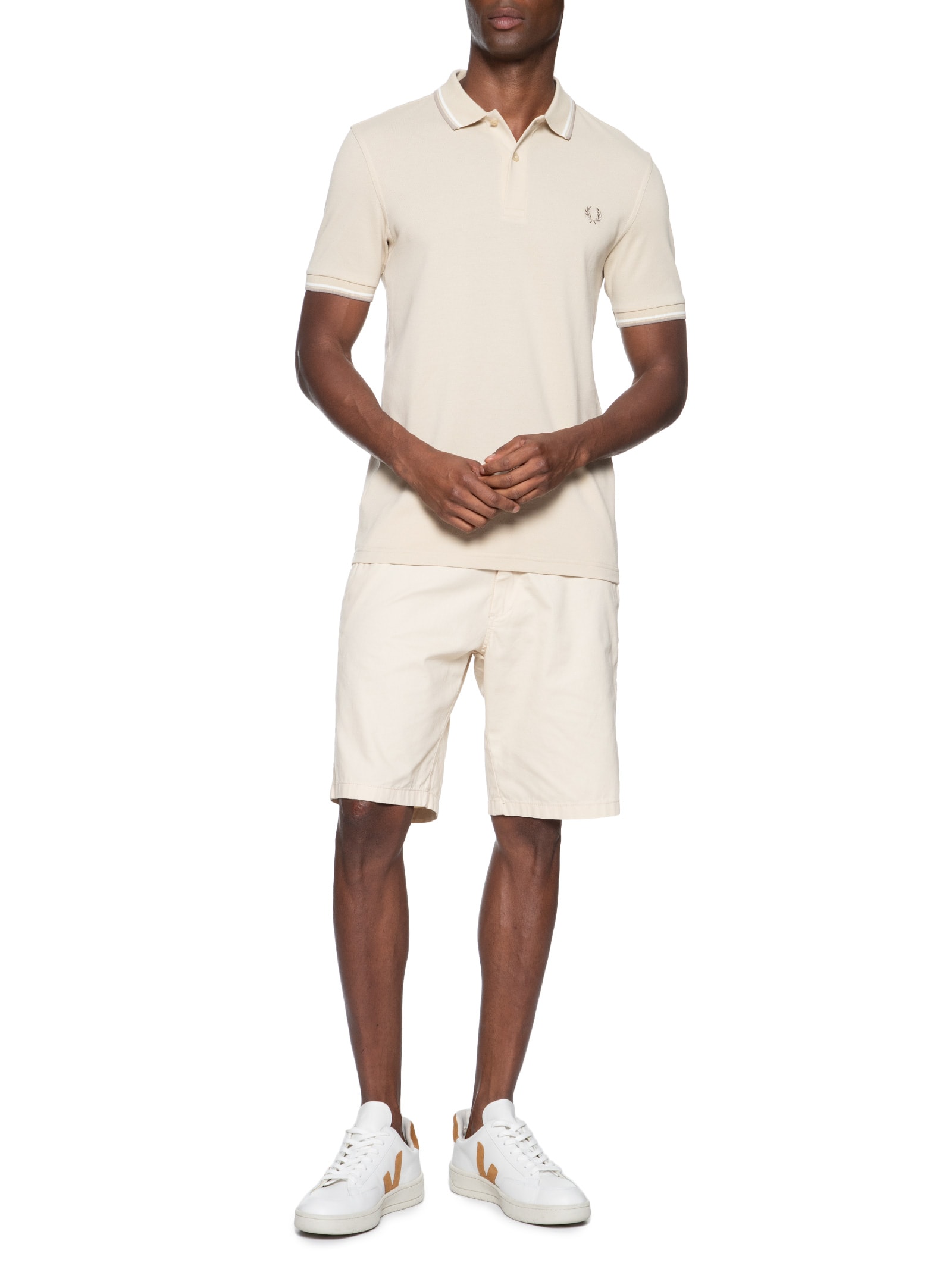 Fred Perry - Polo Masculina Twin Tipped Fred Perry Shirt - Bege