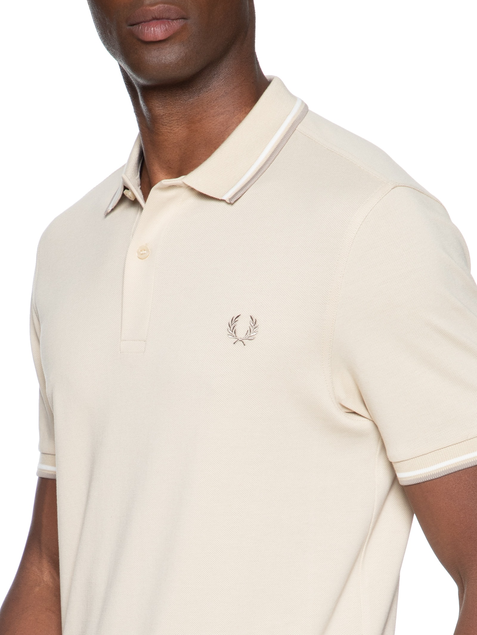 Fred Perry - Polo Masculina Twin Tipped Fred Perry Shirt - Bege