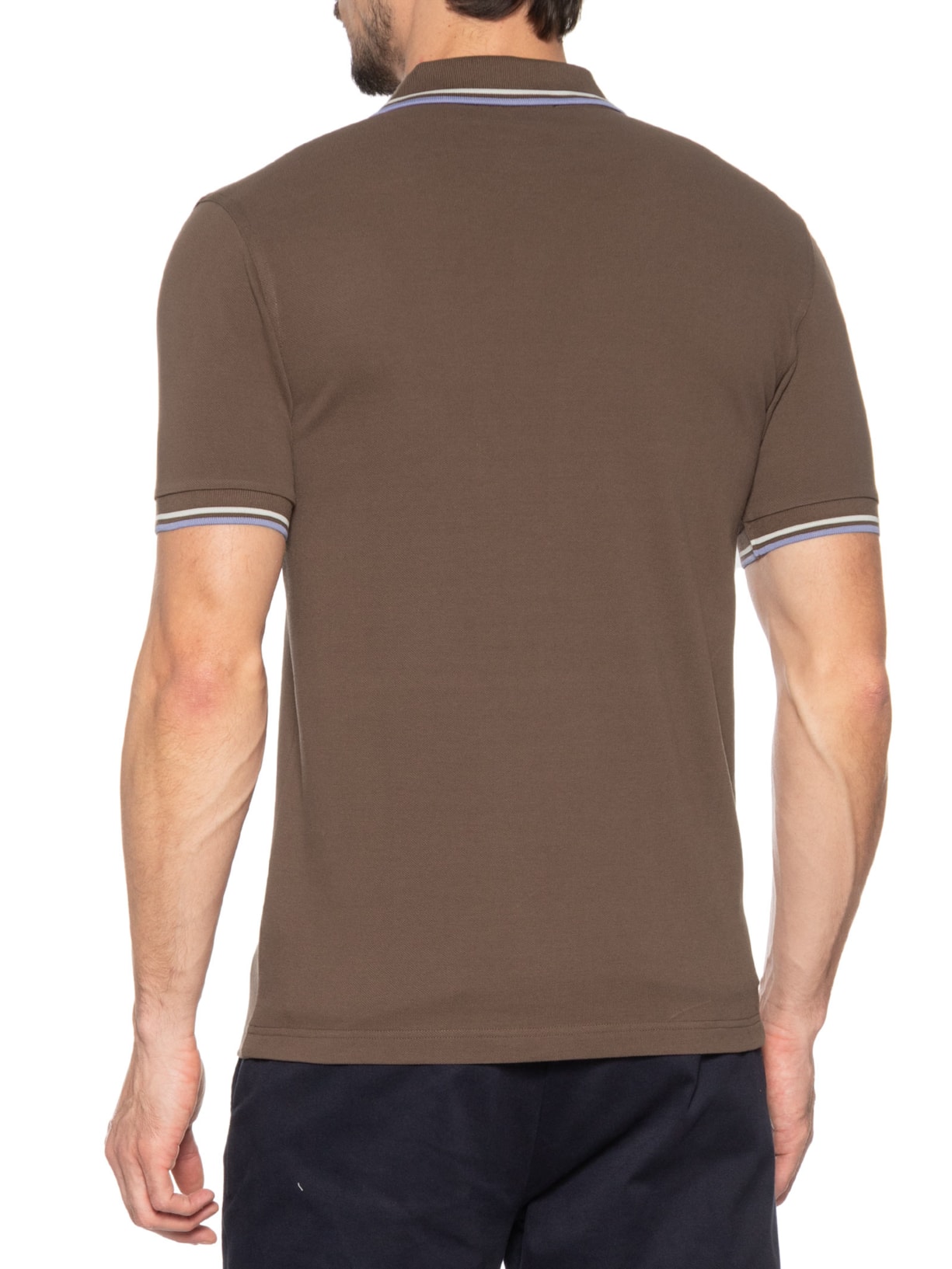 Polo Masculina Twin Tipped Marrom Fred Perry