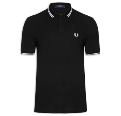 Polo Masculina Twin Tipped - Preto