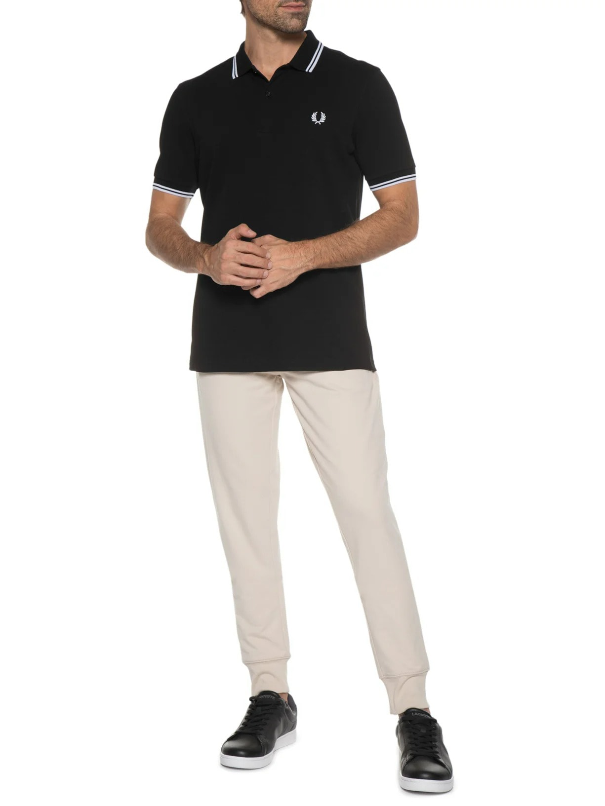Polo Masculina Twin Tipped Preto Fred Perry