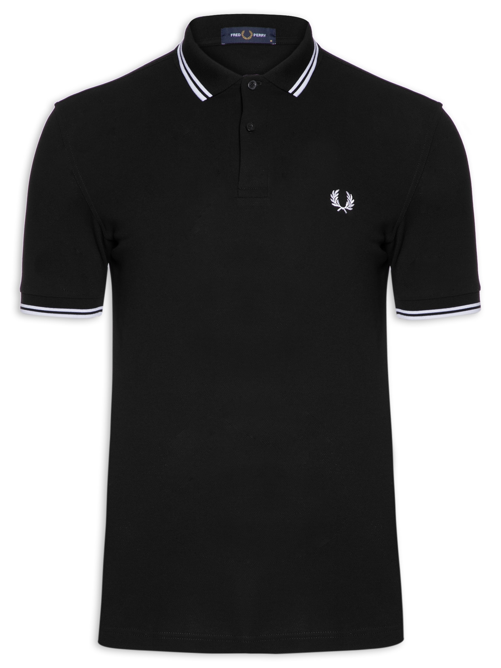 Fred Perry - Polo Masculina Twin Tipped Shirt - Preto