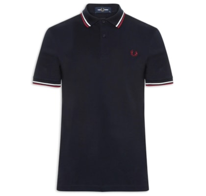 Polo Masculina Twin Tipped Regular Fit - Azul