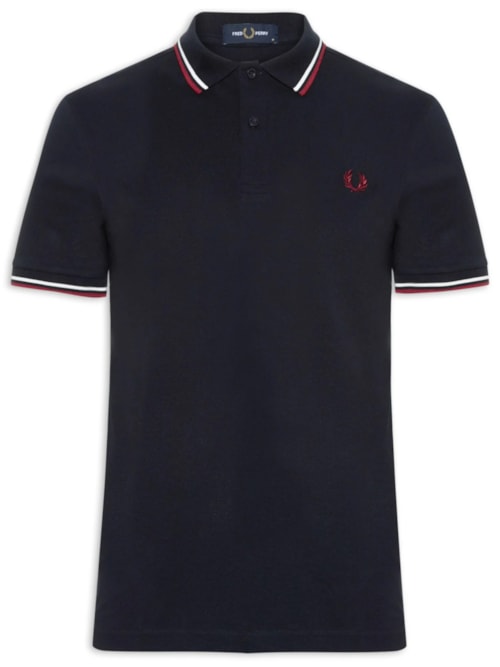 Polo Masculina Twin Tipped Regular Fit - Azul
