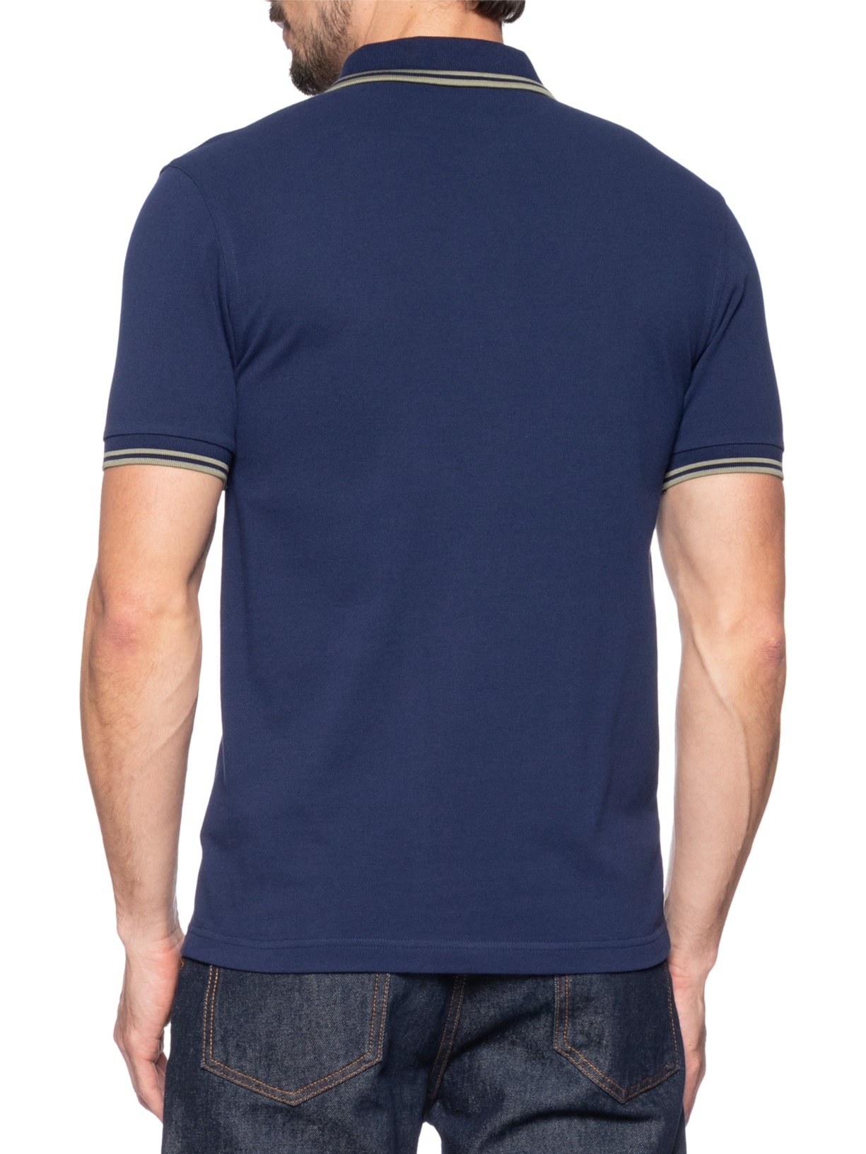 Polo Masculina Twin Tipped Regular Fit Azul Fred Perry
