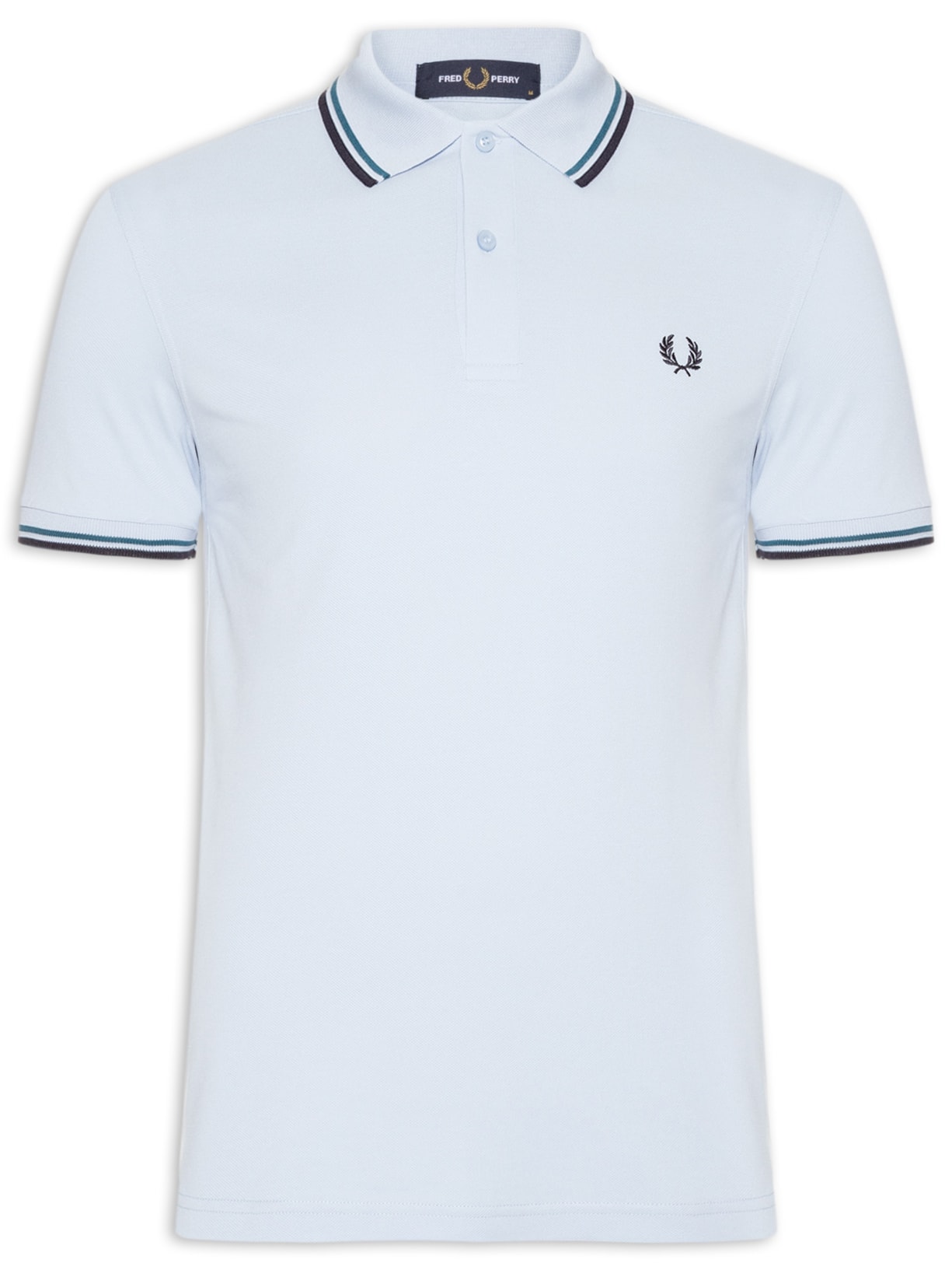 Polo Masculina Twin Tipped Regular Fit Azul  Fred Perry