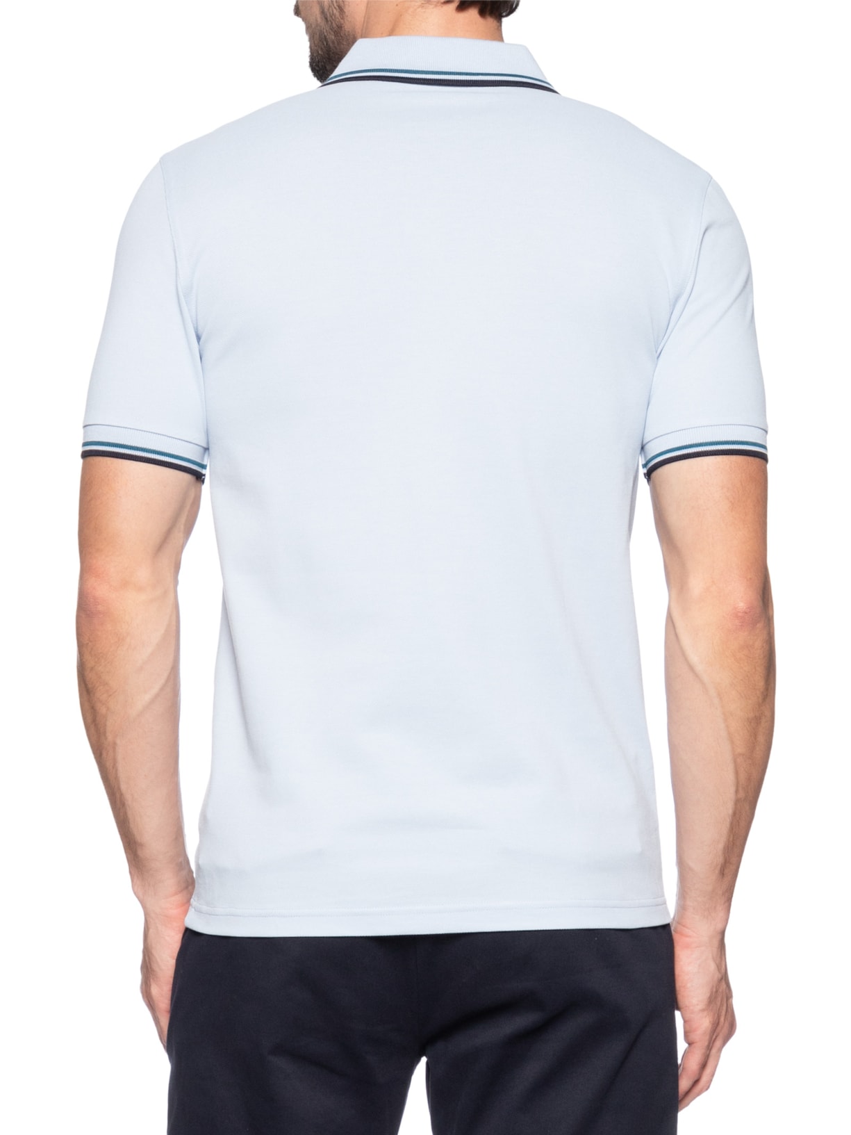 Polo Masculina Twin Tipped Regular Fit Azul  Fred Perry