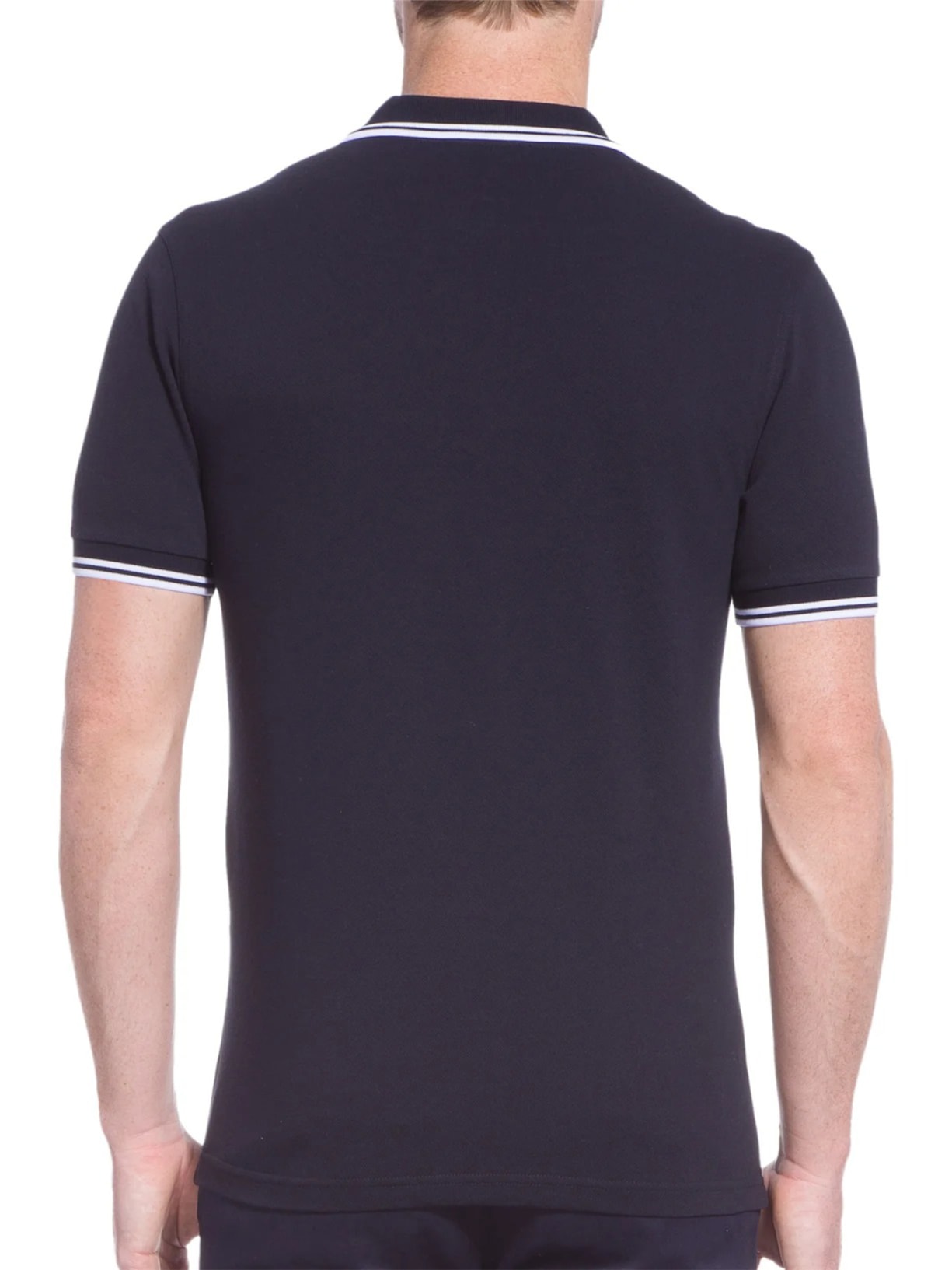 Polo Masculina Twin Tipped Regular Fit Em Piquet De Algodão Azul Fred Perry
