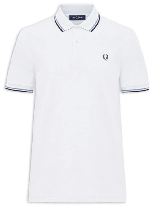 Polo Masculina Twin Tipped Regular Fit Em Piquet De Algodão - Azul
