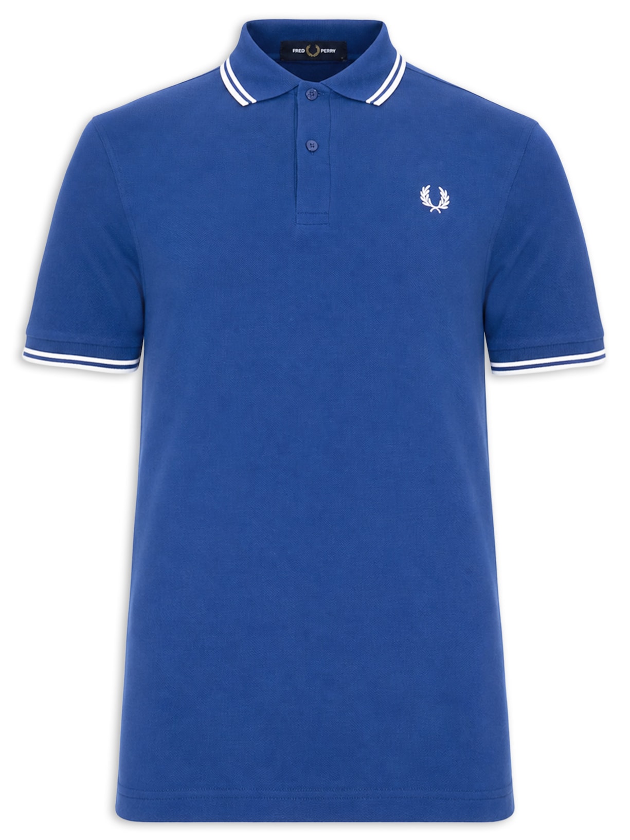 Polo Masculina Twin Tipped Regular Fit Em Piquet De Algodão - Azul