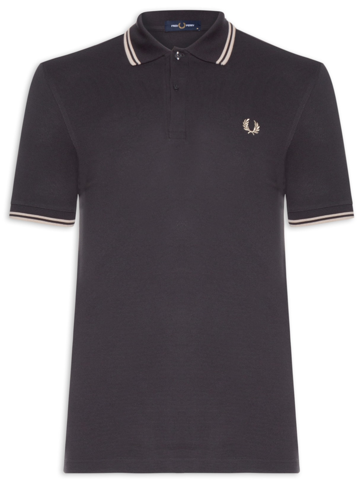 Polo Masculina Twin Tipped Regular Fit em Piquet de Algodão - Cinza