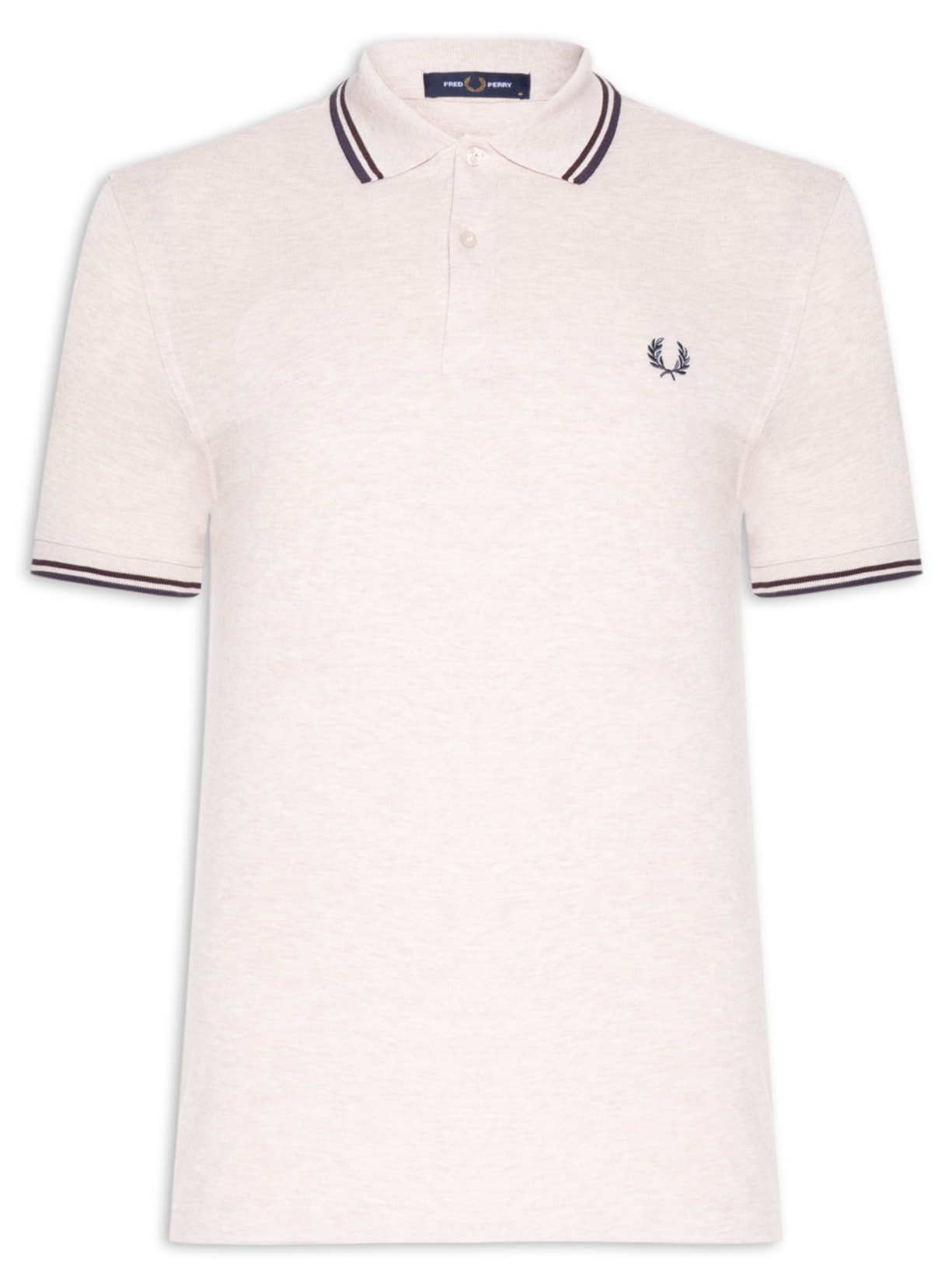 Polo Masculina Twin Tipped Regular Fit em Piquet de Algodão - Off White