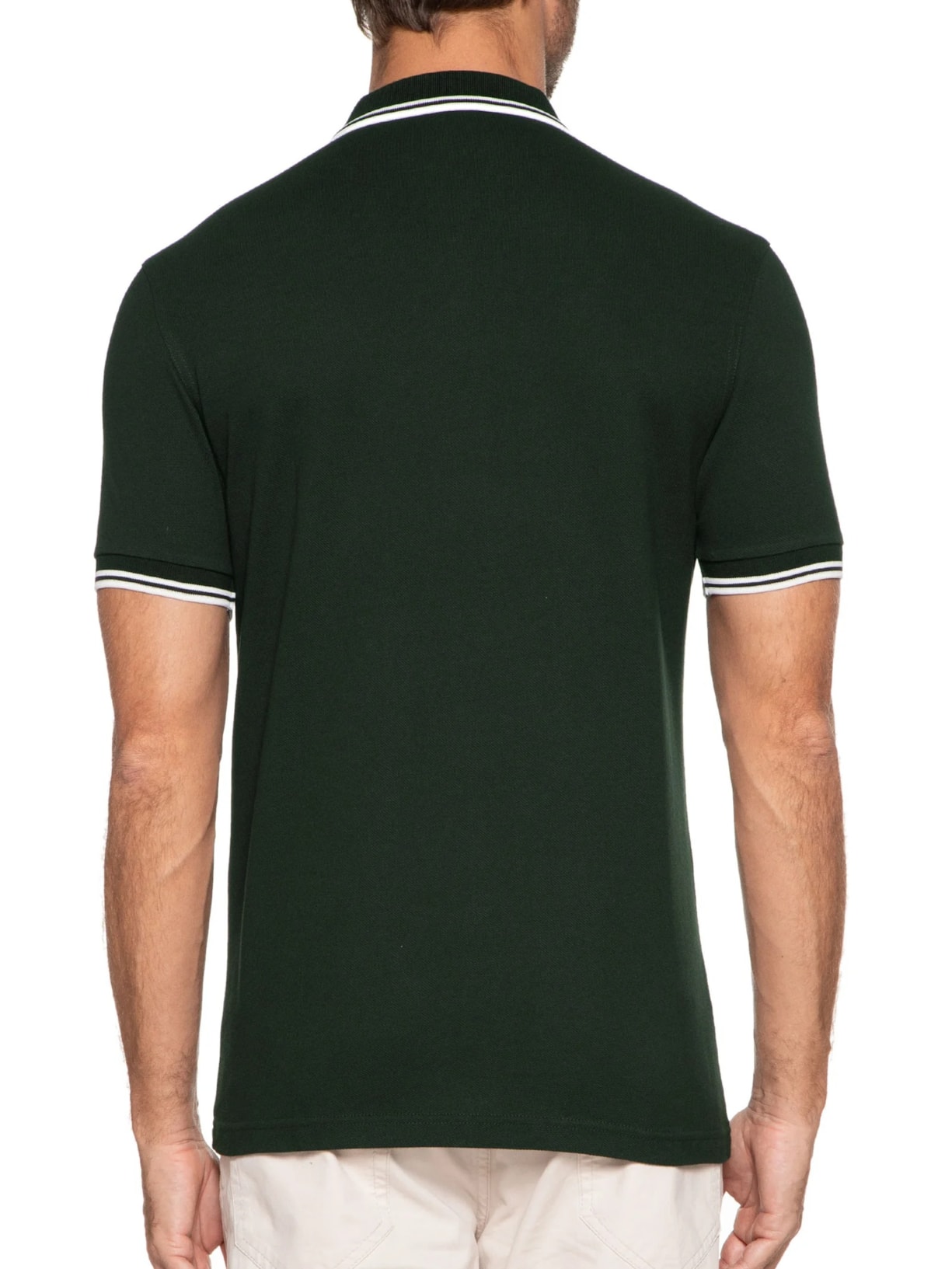 Polo Masculina Twin Tipped Regular Fit Em Piquet De Algodão Verde Fred Perry