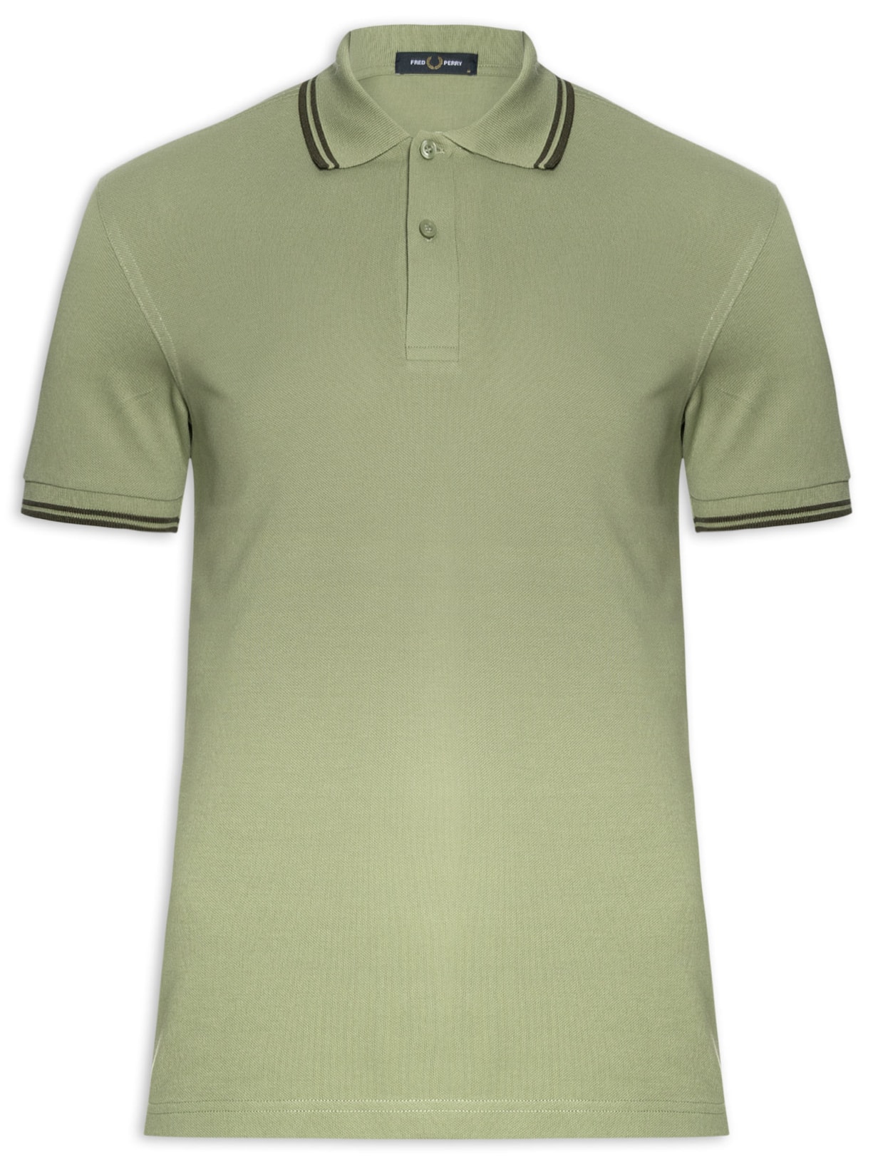 Polo Masculina Twin Tipped Regular Fit Em Piquet De Algodão - Verde