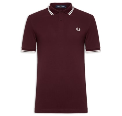 Polo Masculina Twin Tipped Regular Fit Em Piquet De Algodão - Vermelho