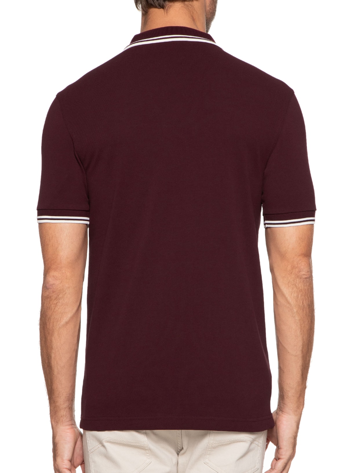 Polo Masculina Twin Tipped Regular Fit Em Piquet De Algodão Vermelho Fred Perry