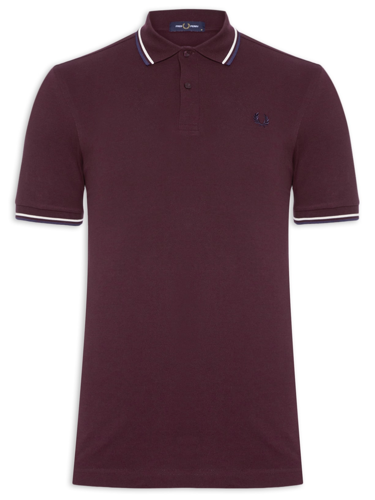 Polo Masculina Twin Tipped Regular Fit Em Piquet de Algodão - Vinho