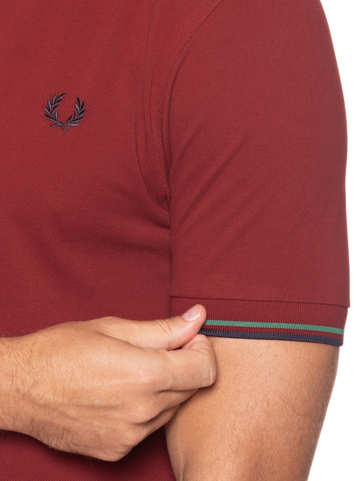 Polo Masculina Twin Tipped Regular Fit Piquet Algodão Vermelho Fred Perry