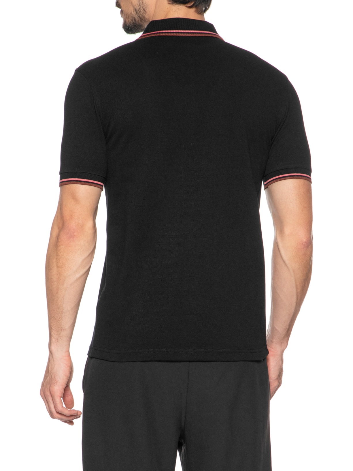 Polo Masculina Twin Tipped Regular Fit Preto Fred Perry