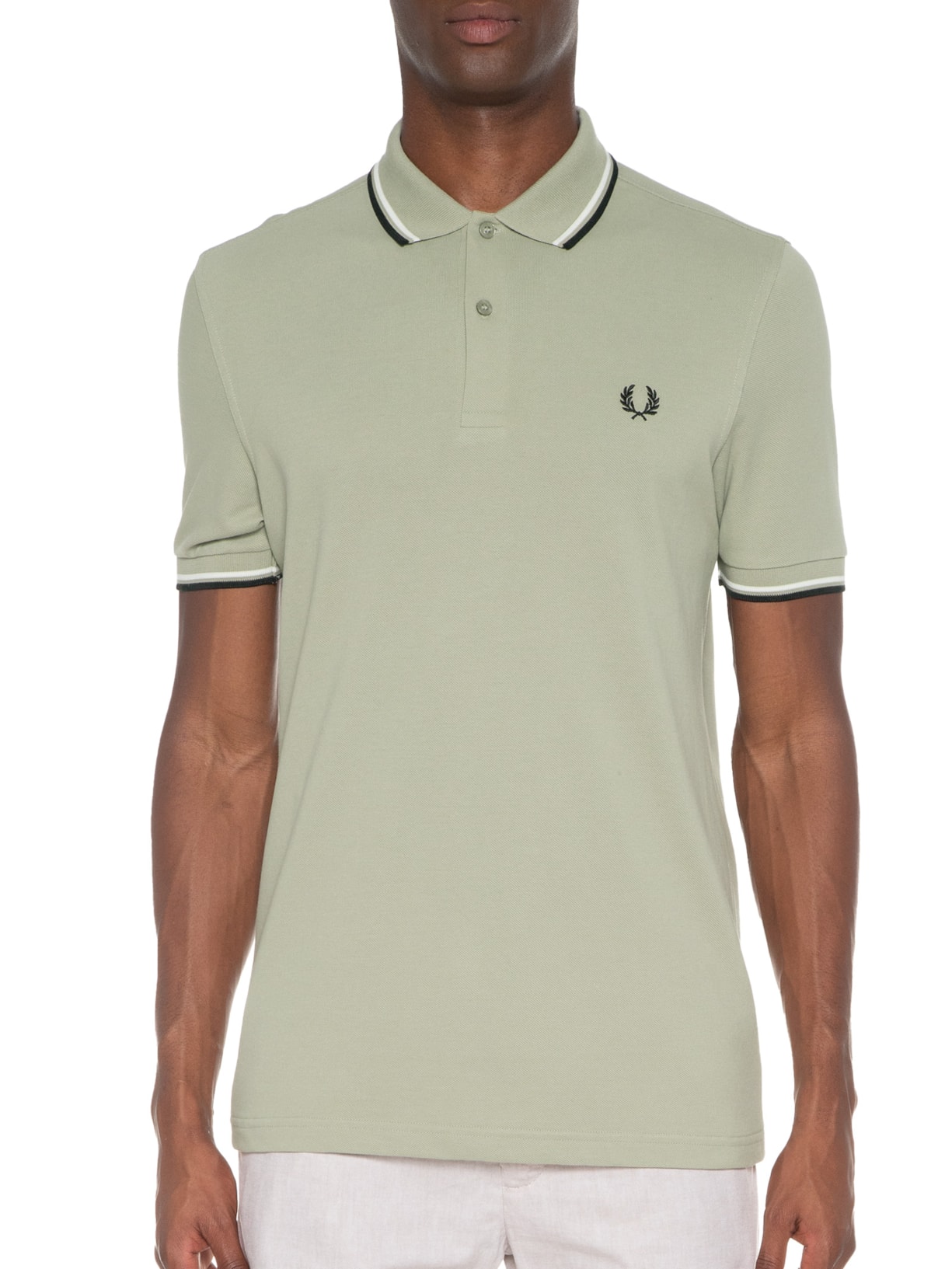 Polo Masculina Twin Tipped Shirt Cinza Fred Perry