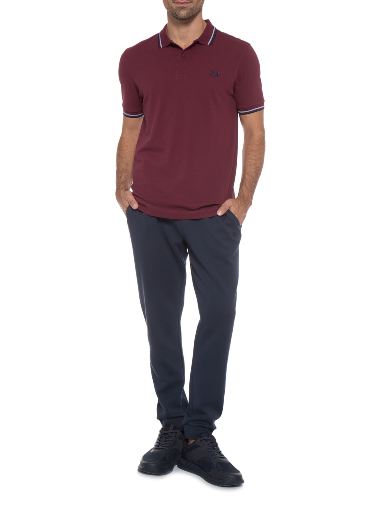 Polo Masculina Twin Tipped Shirt Vermelho Fred Perry