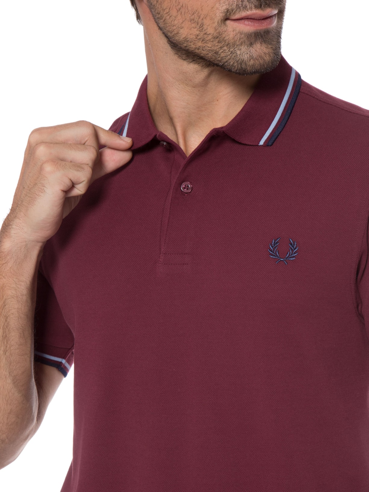 Polo Masculina Twin Tipped Shirt Vermelho Fred Perry