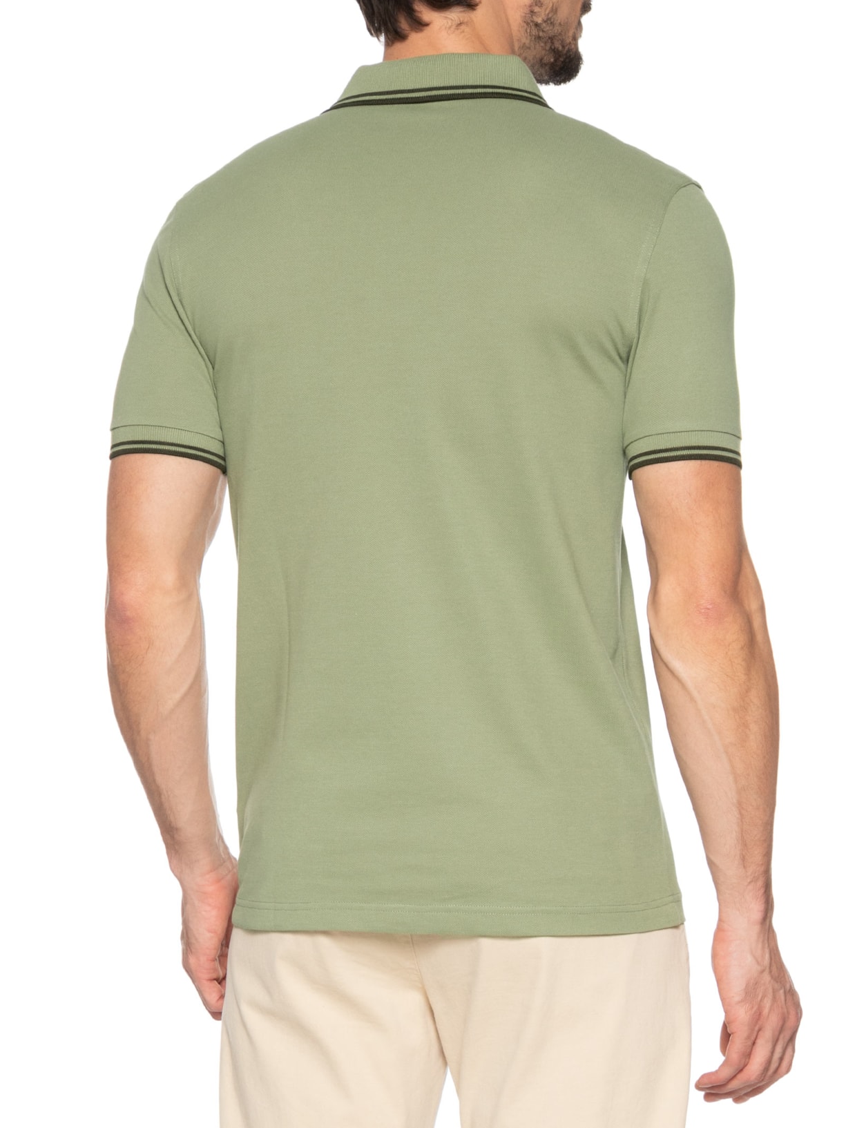 Polo Masculina Twin Tipped Verde Fred Perry