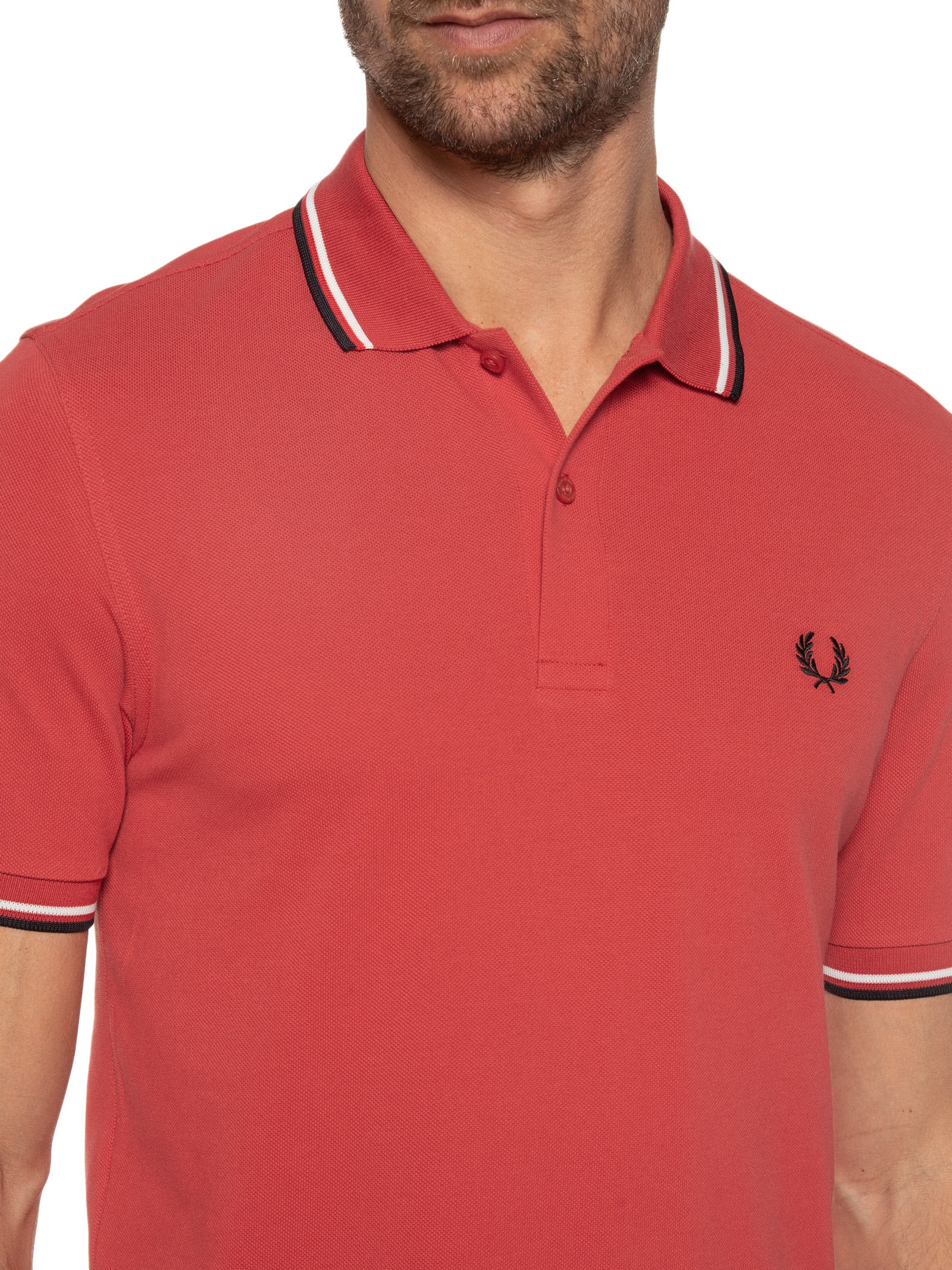 トップス FRED PERRY ORIGINAL TWIN TIPPED POLO Fred Perry - Polo Masculina Twin Tipped Regular Fit - Azul