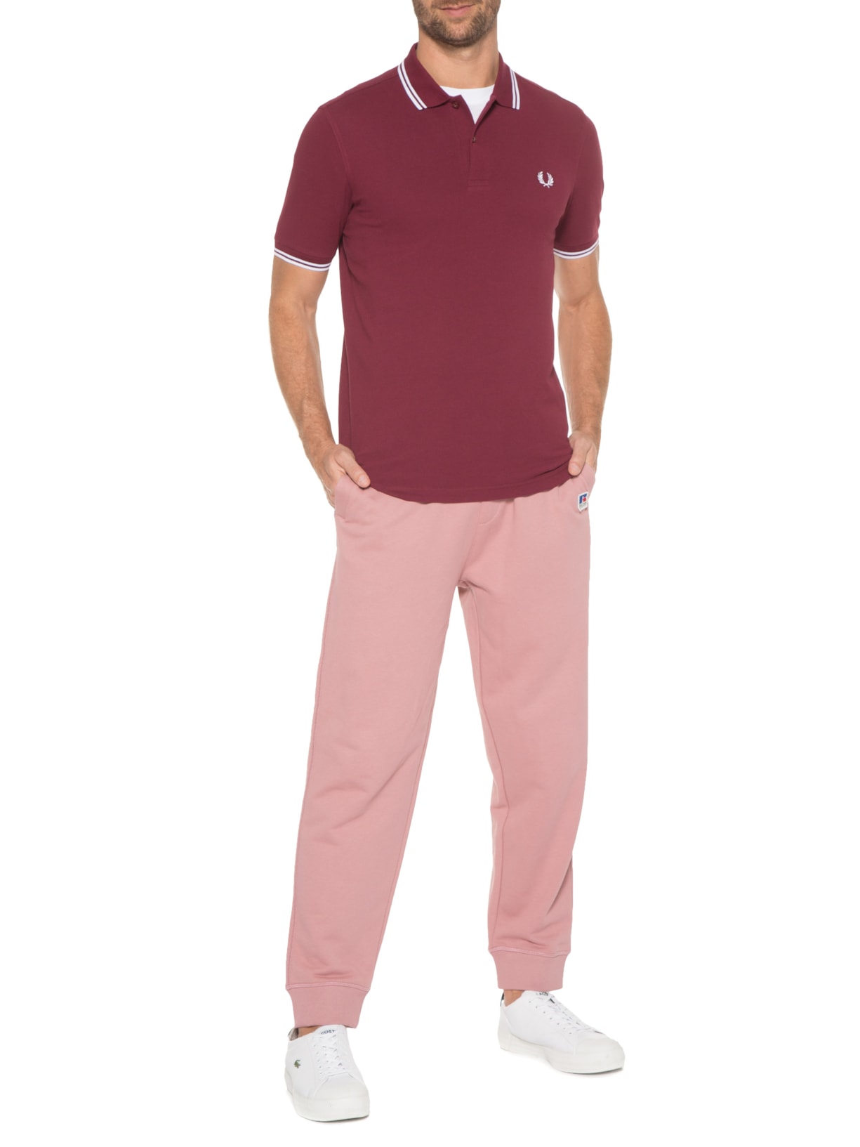 Polo Masculina Twin Tipped Vinho Fred Perry