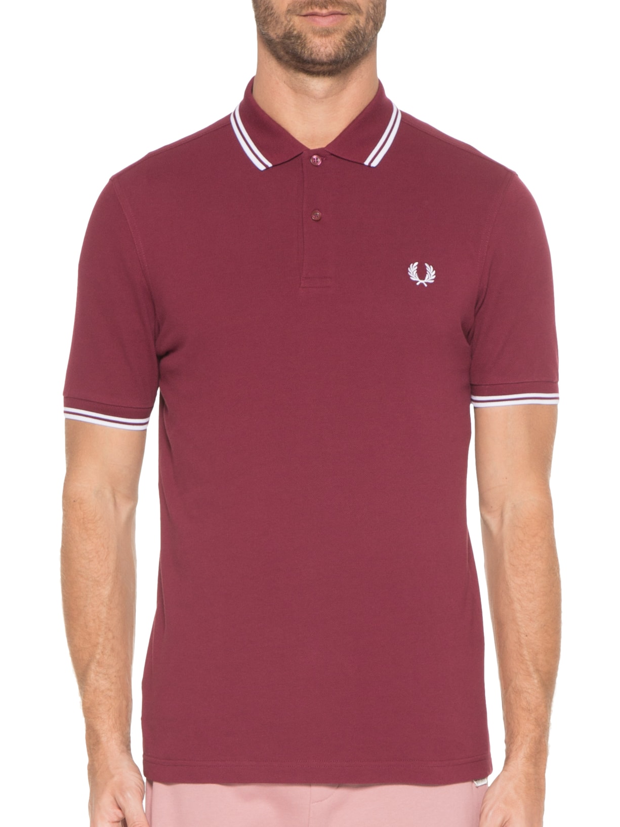 Polo Masculina Twin Tipped Vinho Fred Perry