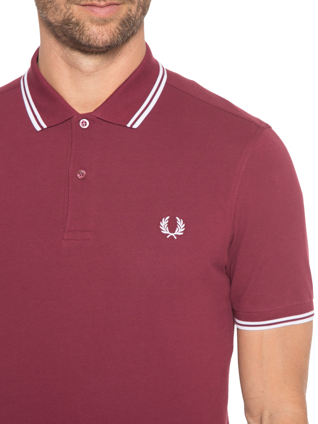 Polo Masculina Twin Tipped Vinho Fred Perry