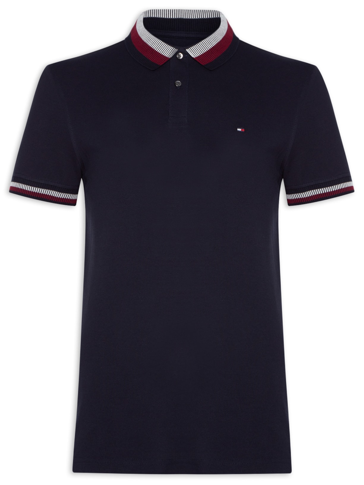 Polo Masculina Two Tone Shado Collar Regular - Azul