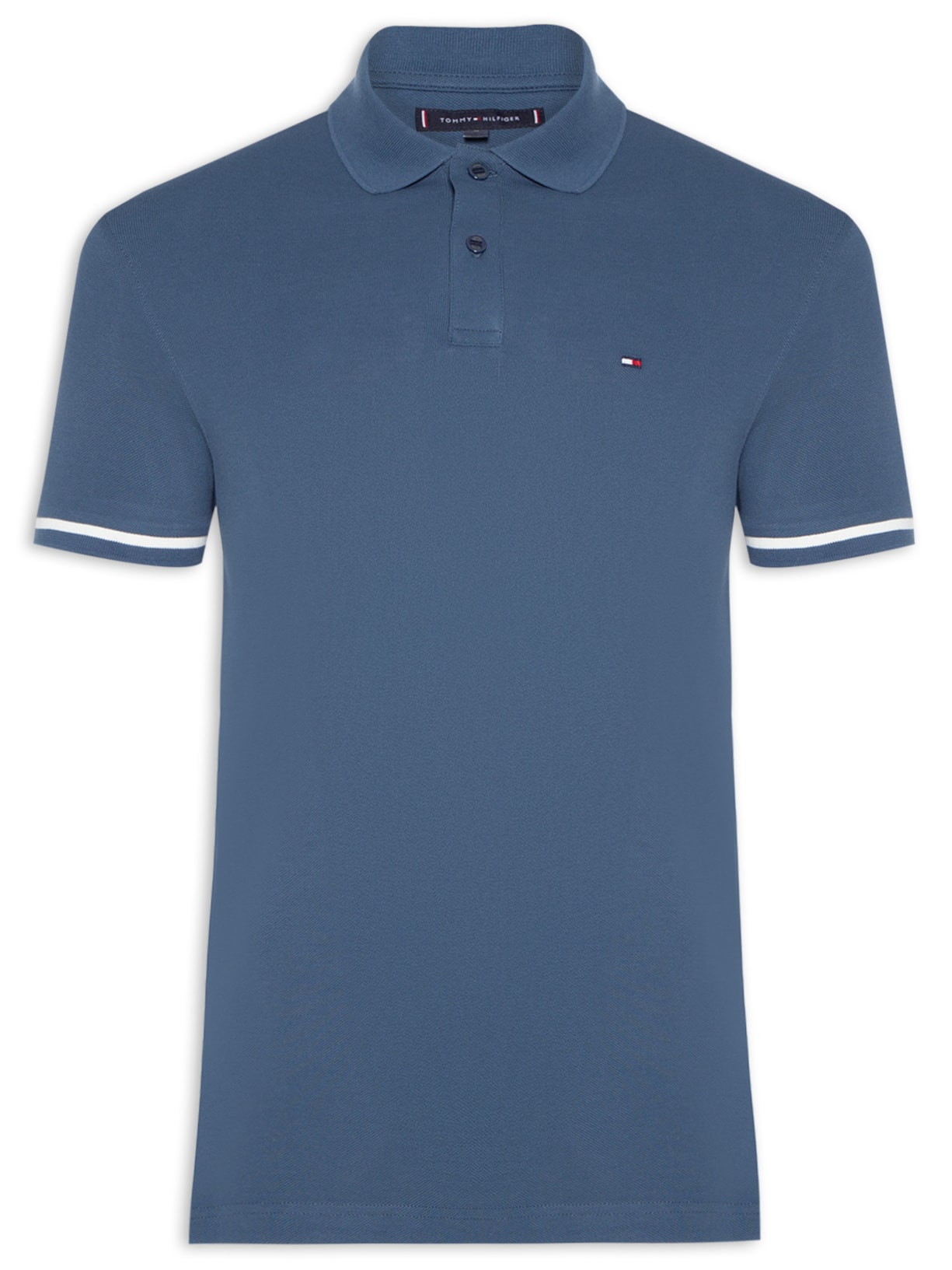 Polo Masculina Under Placket Detail Reg - Azul
