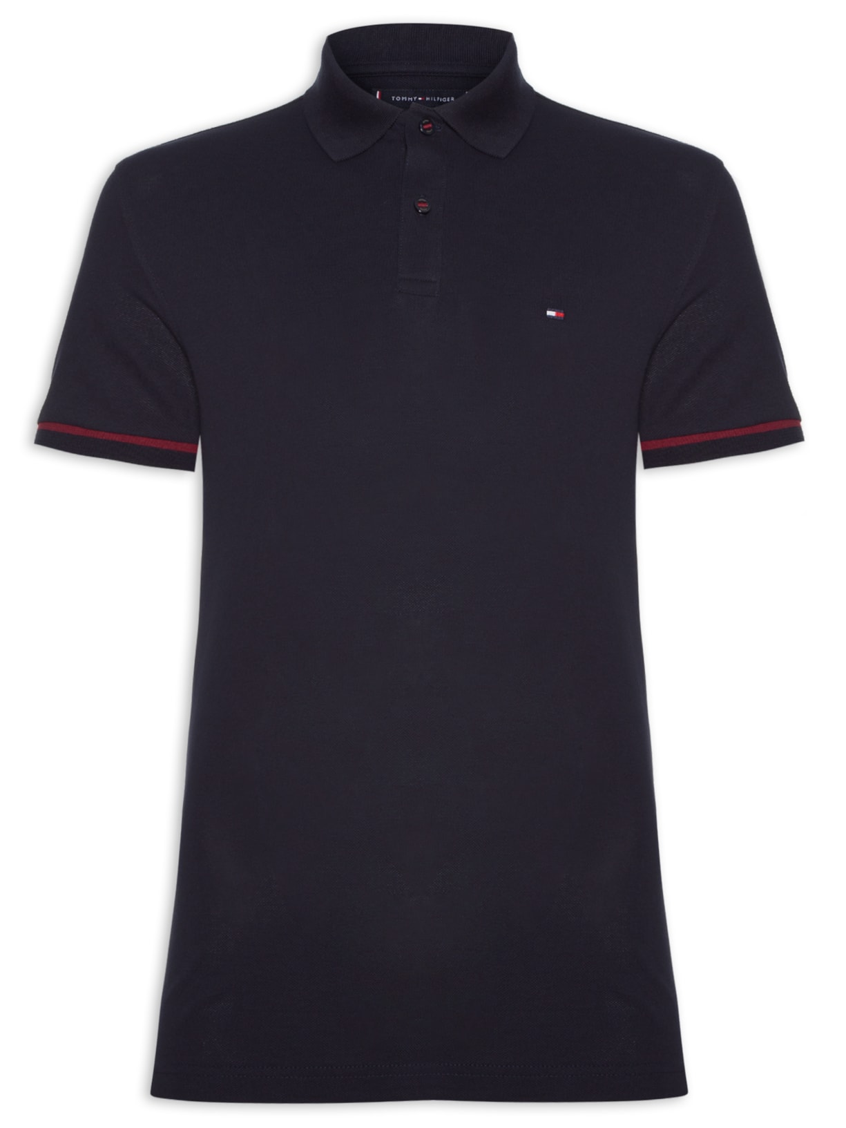 Polo Masculina Under Placket Detail Reg - Azul