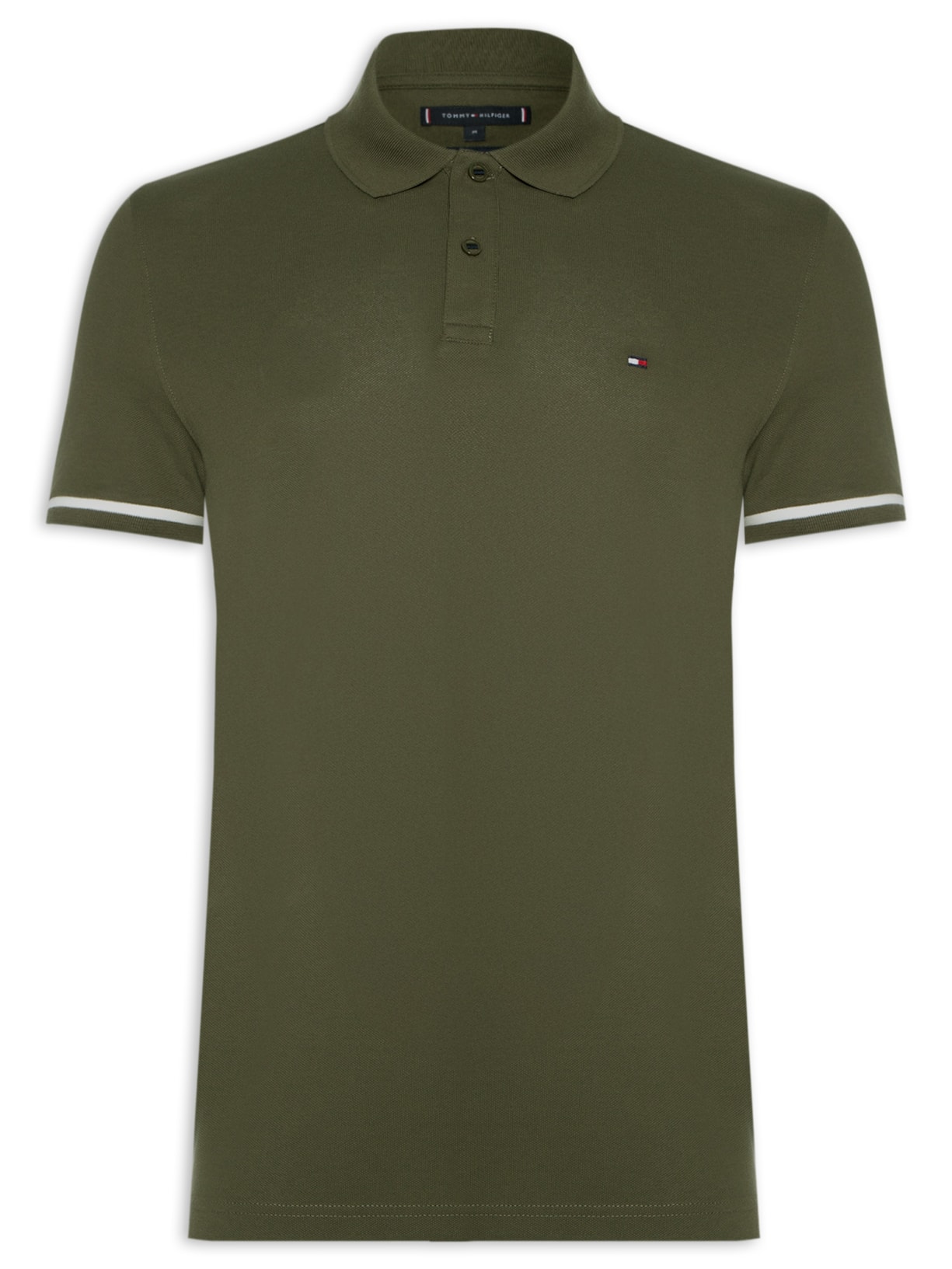 Polo Masculina Under Placket Detail Reg - Verde