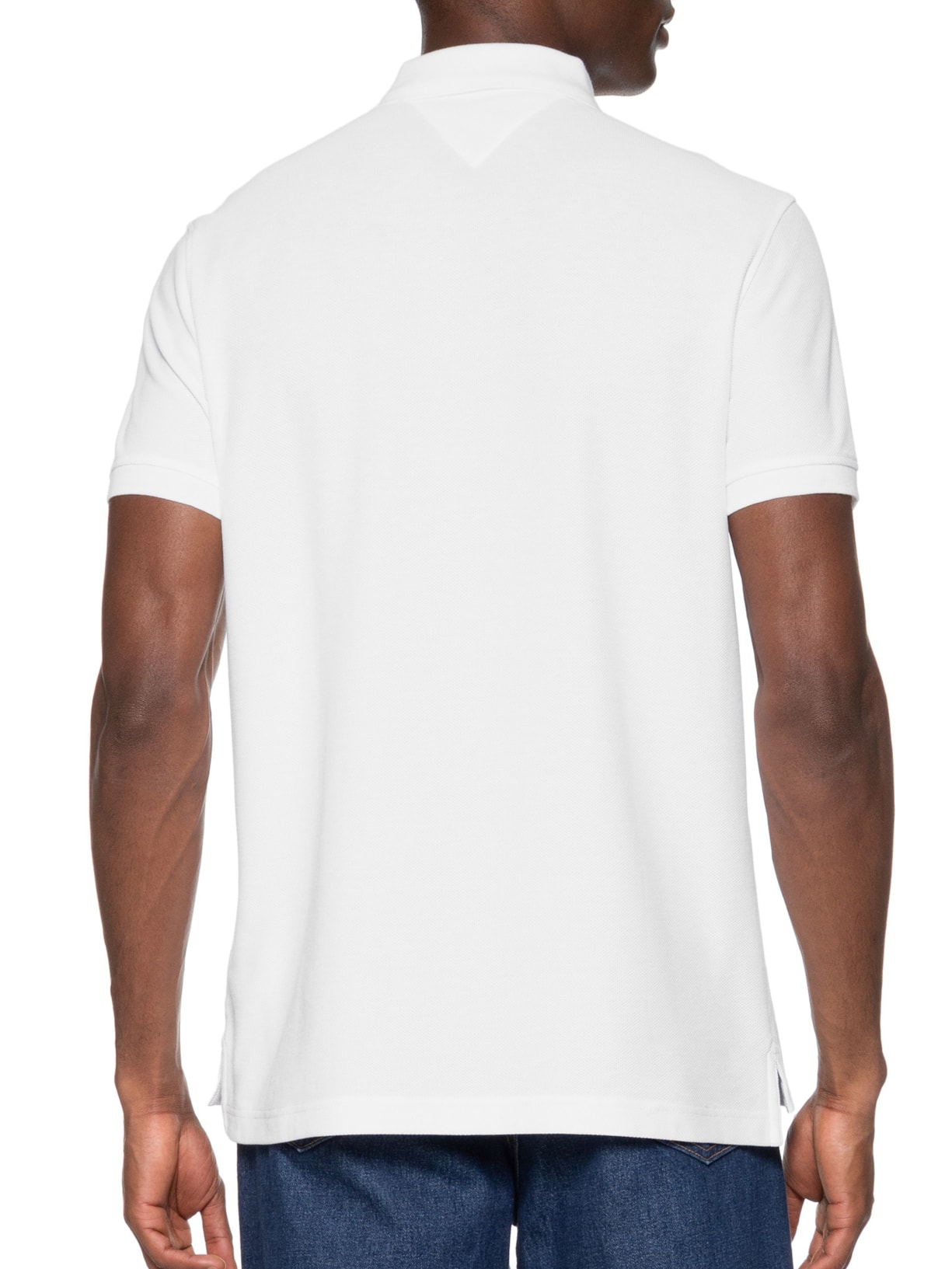 Polo Masculina Vertical Flag Regular Branco Tommy Hilfiger