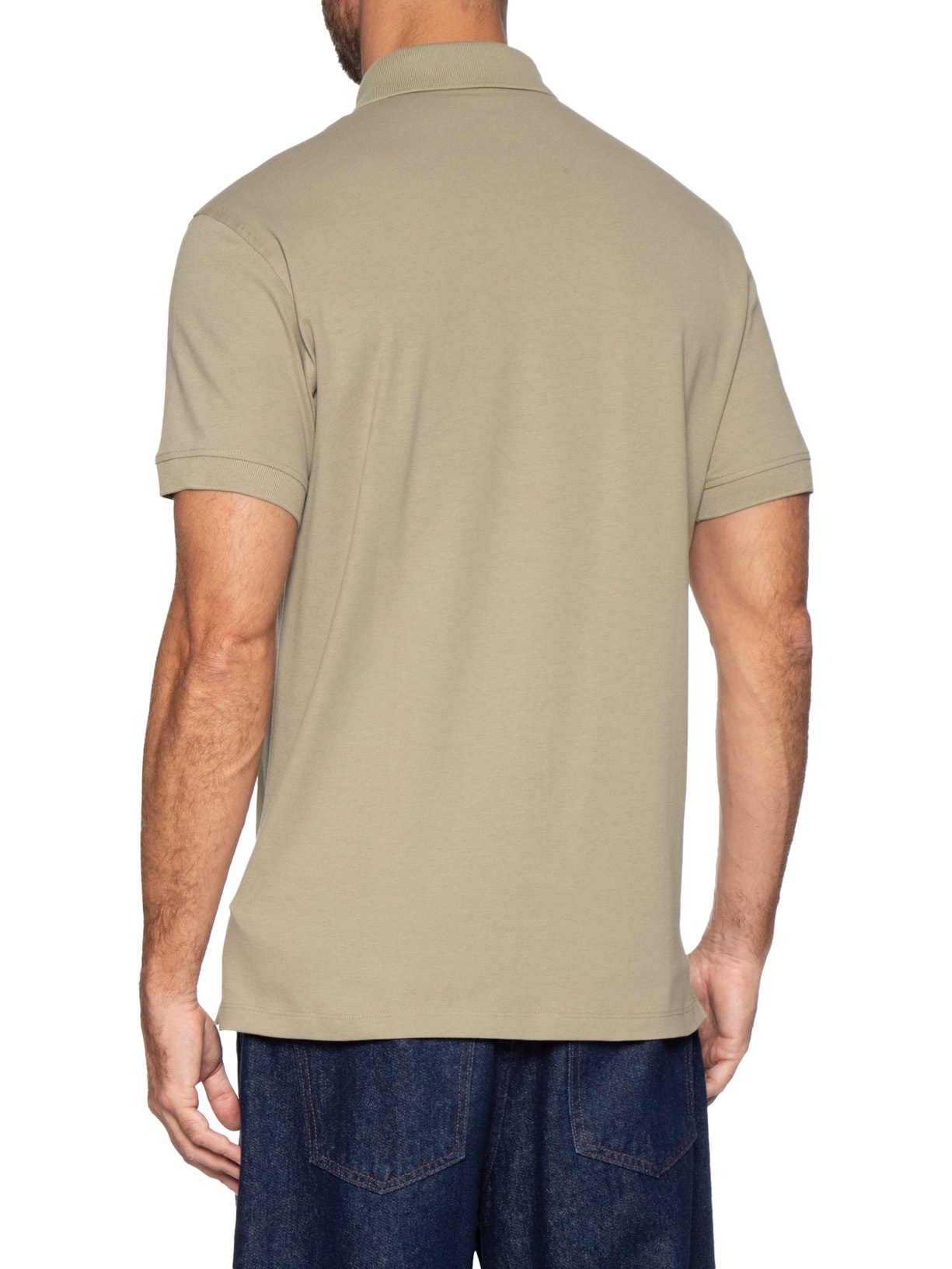 Polo Masculina Vista Coberta Em Piquet Colorfix Bege Aramis