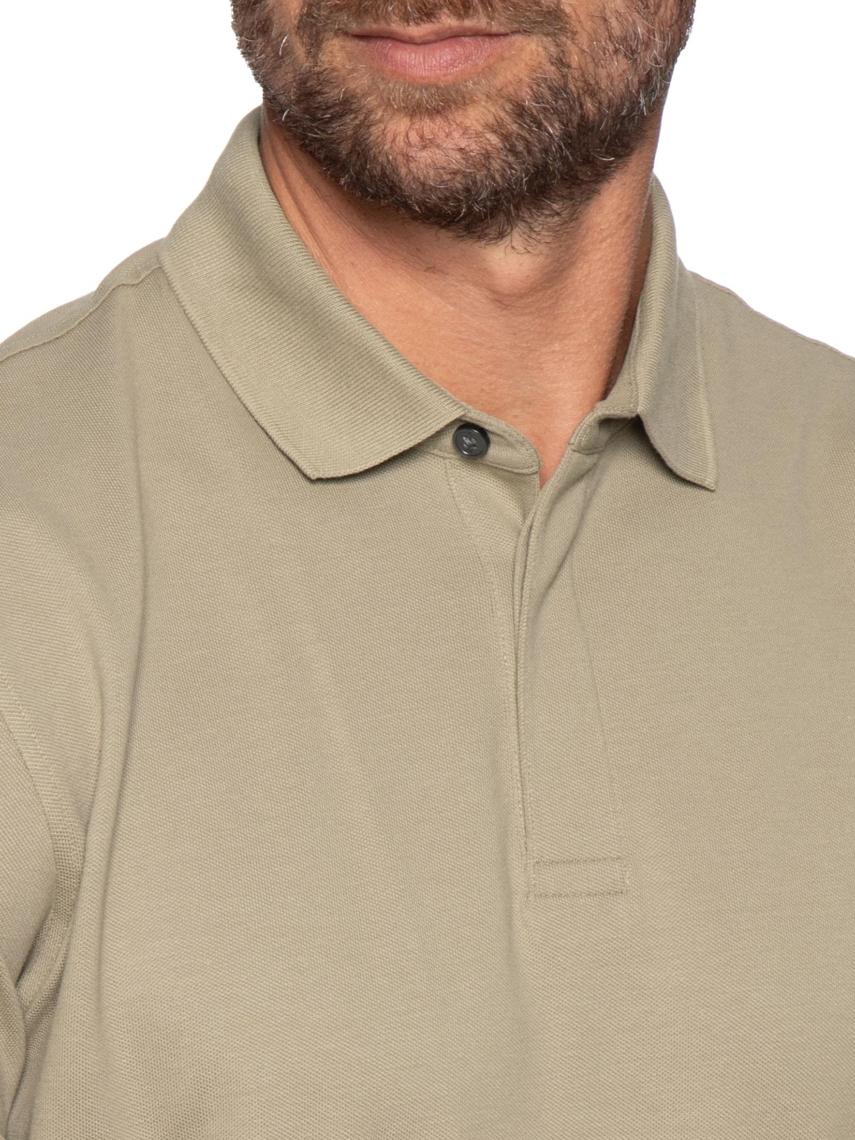 Polo Masculina Vista Coberta Em Piquet Colorfix Bege Aramis