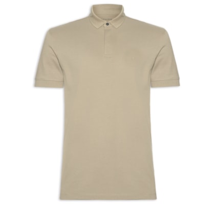 Polo Masculina Vista Coberta Em Piquet Colorfix - Bege