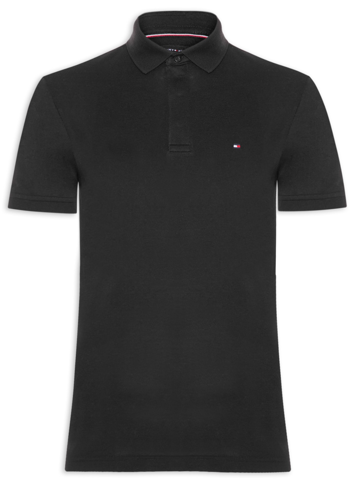 Polo Masculina Vista Coberta Regular Fit Preto Tommy Hilfiger