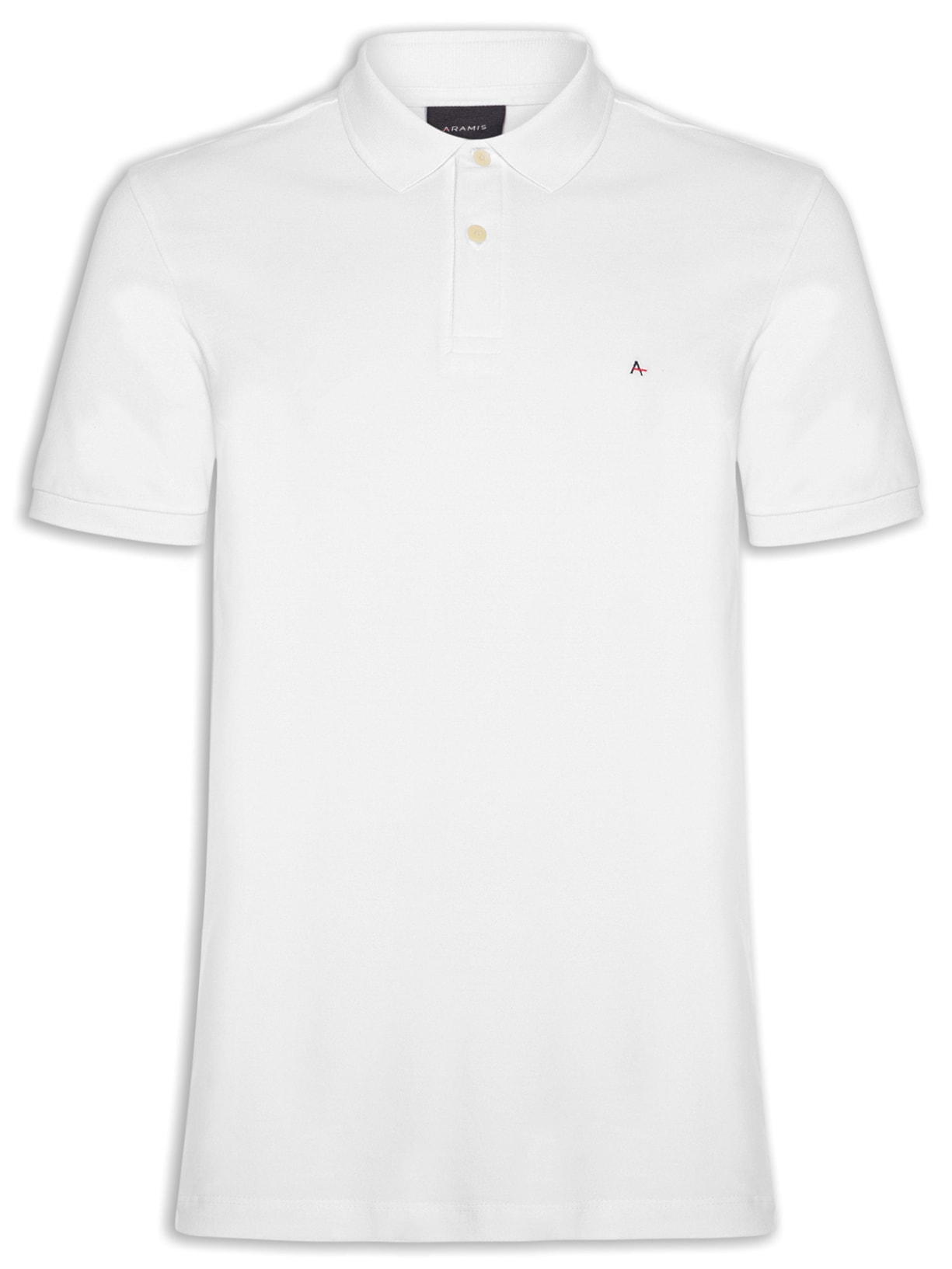 Polo Masculina Vista com Detalhe Interno Branco Aramis